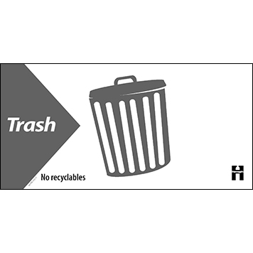 Trash Wide Label, No Recyclables (Gray) thumbnail