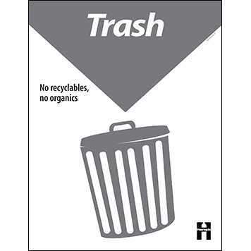 Trash Poster, No Recyclables or Organics (Gray) thumbnail