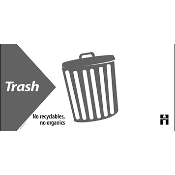 Trash Wide Label, No Recyclables, Organics (Gray) thumbnail
