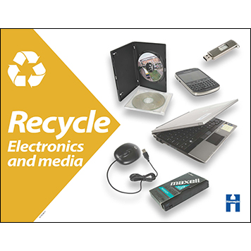 Electronics and media recycling poster — large thumbnail