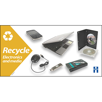 Electronics and media recycling poster — small thumbnail