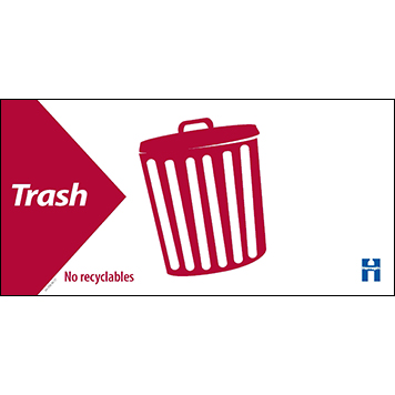 Horizontal trash label - no recyclables, red thumbnail