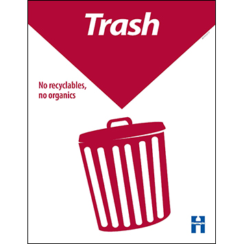 Trash Poster, No Recyclables or Organics (Red) thumbnail