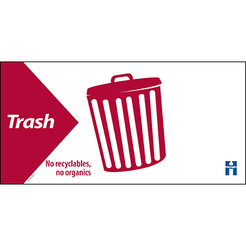 Trash Wide Label, No Recyclables or Organics (Red) thumbnail