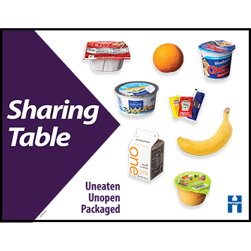 Sharing table sign: refrigerated items included thumbnail