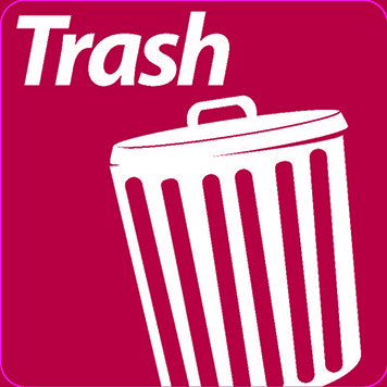 Small trash label — red thumbnail